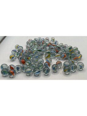 Vintage Cat eye Marbles With Bag Lot Of 89